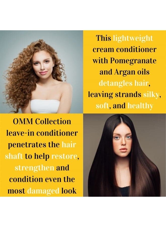 Natural Lightweight Leave In Conditioner-Moisturizing Detangler Spray For Frizzy & Curly Hair - Color Safe Cream Conditioner, For Dry Damaged & Over Processed Hair