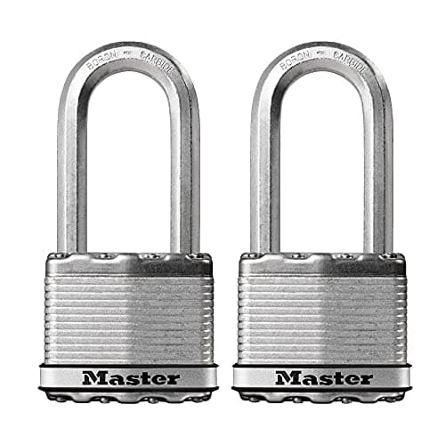 Master Lock M5XTLH Magnum Heavy Duty Outdoor Padlock with Key, 2 Pack Keyed-Alike Silver