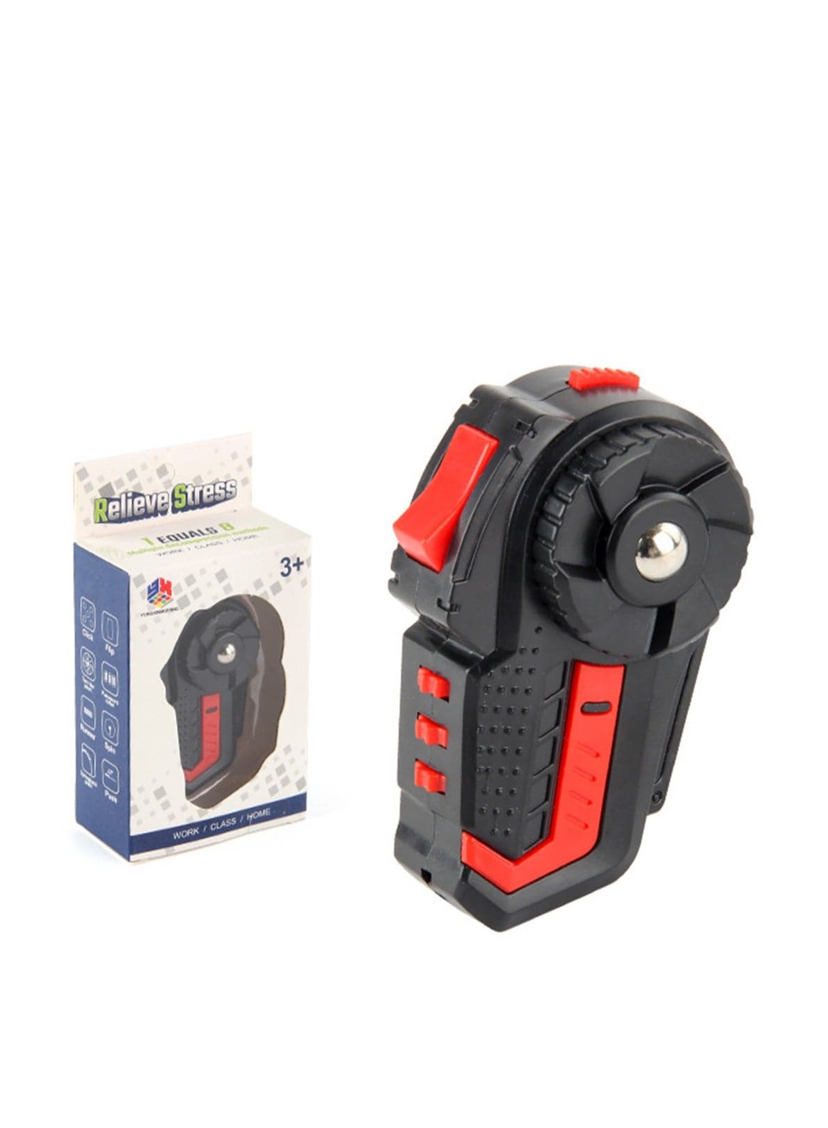 New Unique Decompression Toy Decompression Handle Children And Adults Finger Vent Decompression Dice 8 Functions (Red And Black)