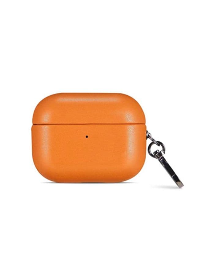 Case Cover For Apple AirPods 3 PU Leather Wireless Bluetooth Earphone Protective Case Golden Brown
