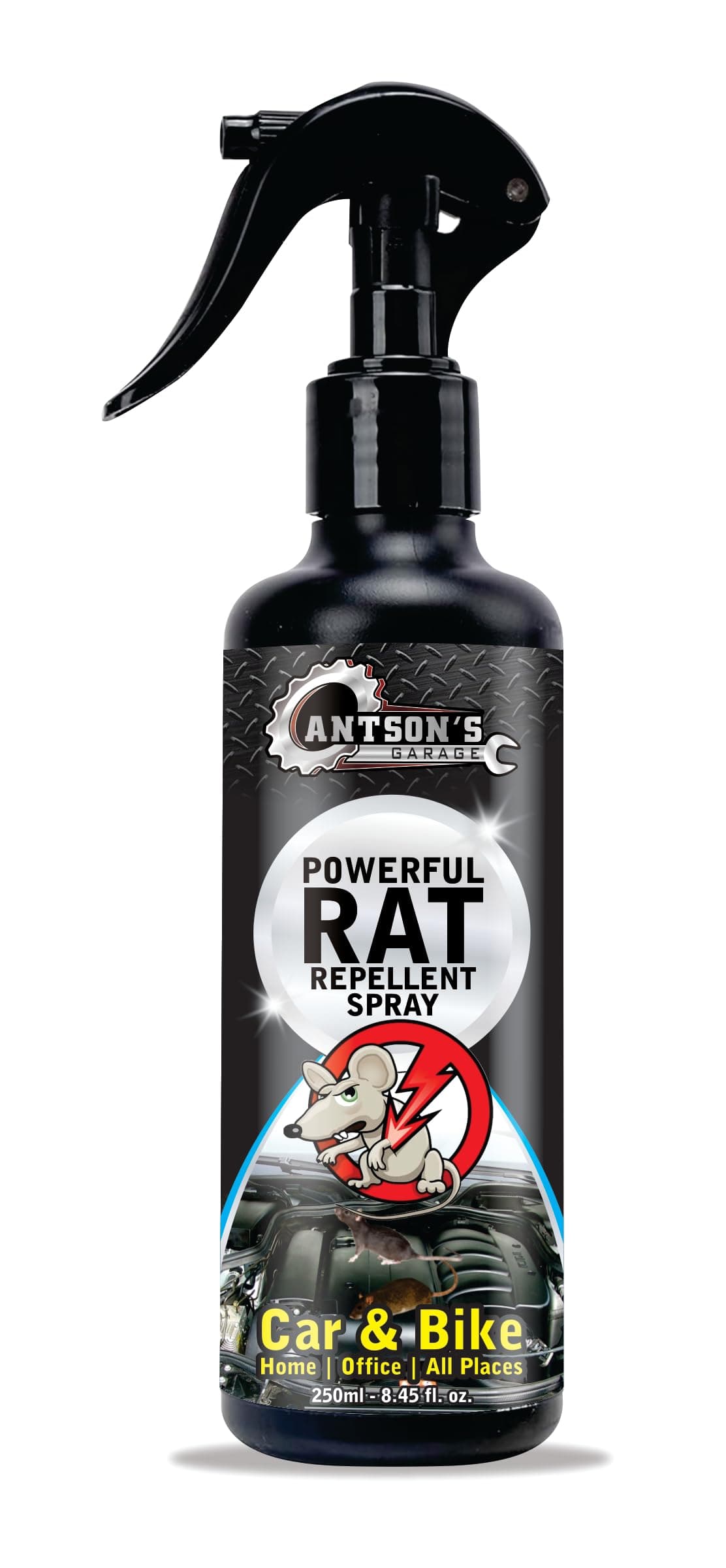 Antson 250 ml Rat Repellent for Car, No Entry Rat Repellent for Cars Highly Effective Easy to Use, Odour Free Rodent Repellent for Cars, Bike, Home, Office, (Rat Killer)