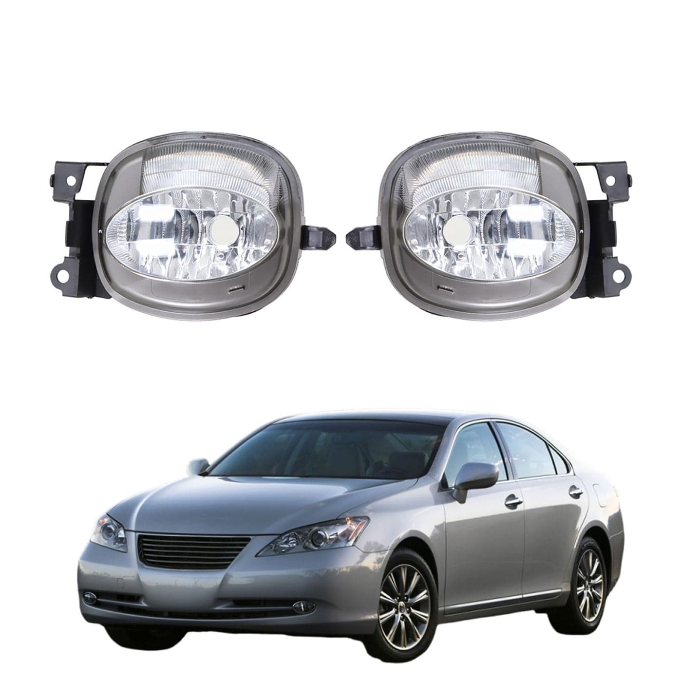 WFLNHB Fog Lights Replacement for 2007 2008 2009 Lexus ES350 Front Bumper Chrome Fog Light Left Right Side LX2592108 LX2593108