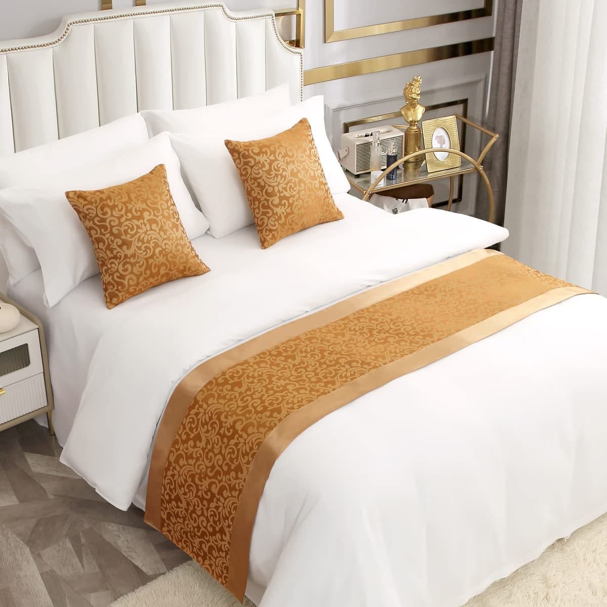 AMBERIS Bed Runner Smooth Comfort Bed Runners Scarves for Home and Hotel