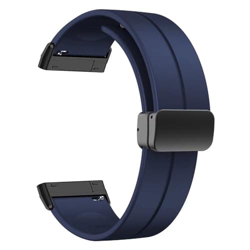 T TECLUSIVE Soft Silicone Strap Band with Magnetic Lock Compatible for Fitbit Versa 4 / Versa 3 / Sense 2 | Adjustable Silicone Rubber Band for Versa 4 3 Sense (Blue)