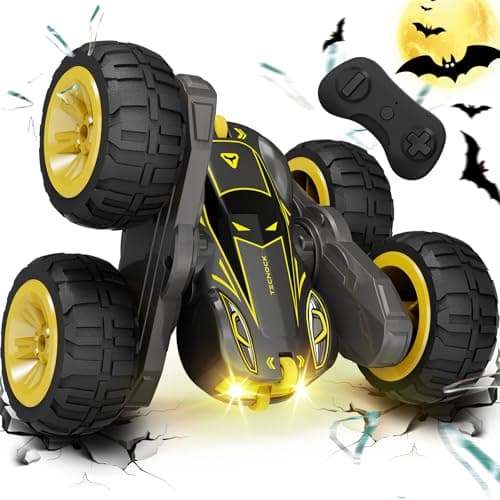 Tecnock Remote Control Car for Kids 24GHz RC Cars with USBC Easy Charging 4WD Double Sided 360 Rotates and Flips RC Stunt Car Toys Gift for Boys and Girls Ages 68 812