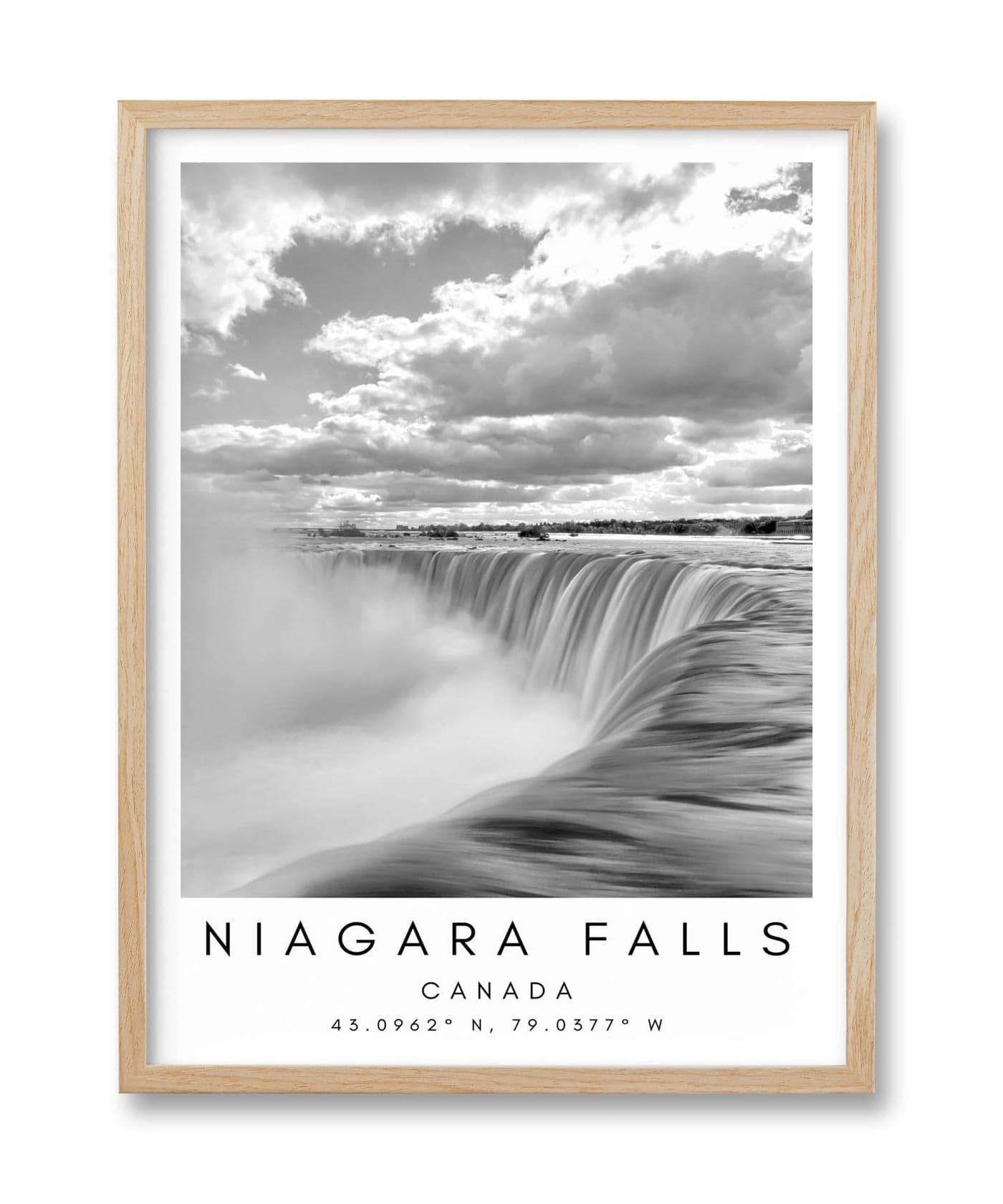 HesenDot 12x16in Niagara Falls Framed Wall Art,Black and White Waterfall Canvas Print,Modern Iconic Nature Photo Poster Wall Decor for Living Room Bedroom Study Home Office Gallery,1 Pack