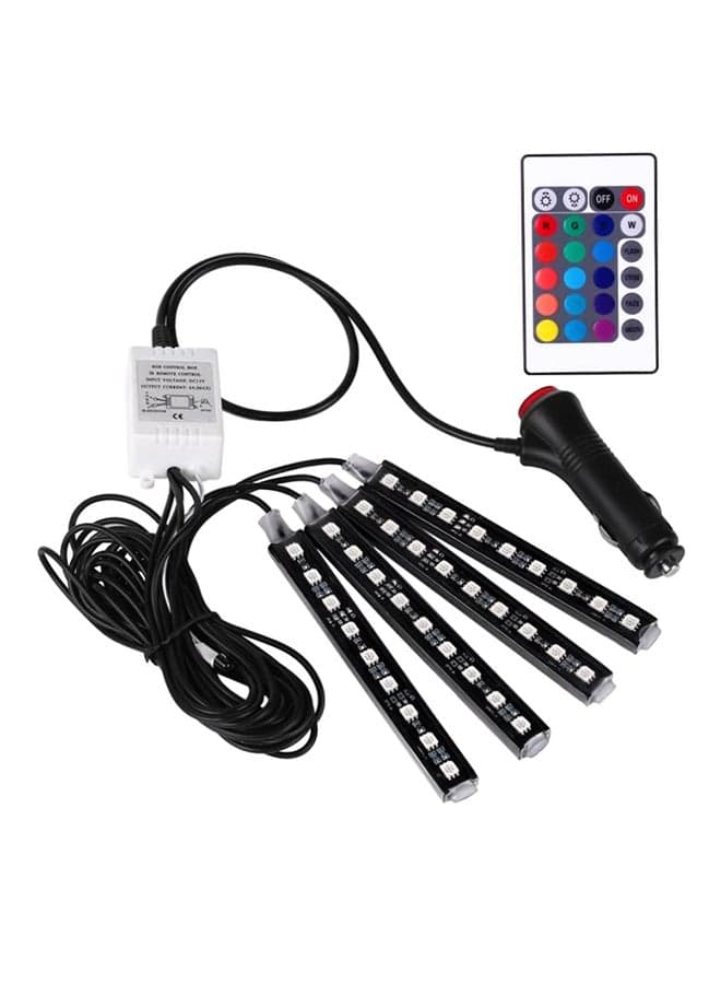 36 LED Bulb Car Light Strip With Remote Control, Multicolour