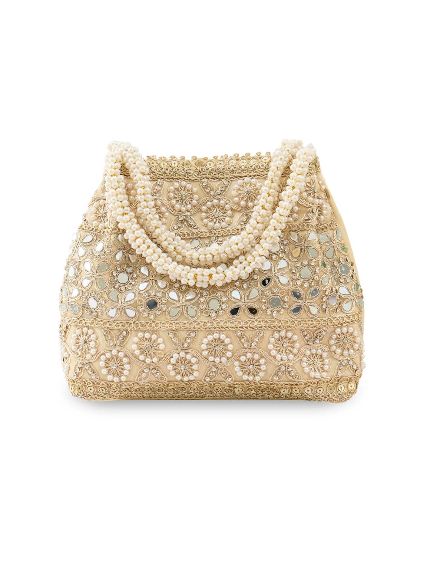 Vesara Golden Potli Handbags For Women | Potli Bags For Ladies For Wedding | Potli Bags For Women | Wedding Bags For Woman | Batwa Potlis Hand Bag | Designer Potli Bag For Ladies For Marriage
