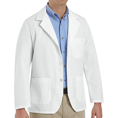 Red Kap Men's Lapel Counter Coat, White, Long X-Large
