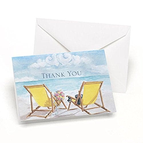 Hortense B. Hewitt 50-Count Seaside Jewels Thank You Note Cards with Envelopes, 4.8" x 3.5" Folded Size (23564)
