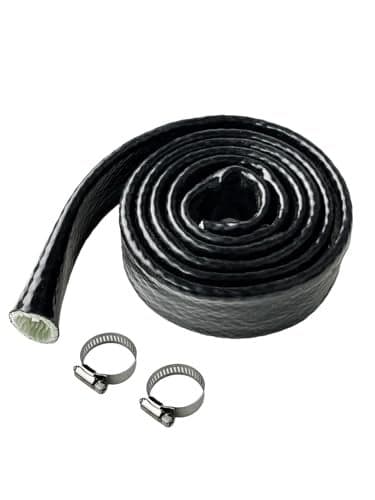 YAMAKATO 1 ID Heat Shielded Fire Thermo Armor Fire Sleeve Silicone Coated Fiberglass Heat Protection for Automotive Hose Lines Electrical Wiring Black 3FT