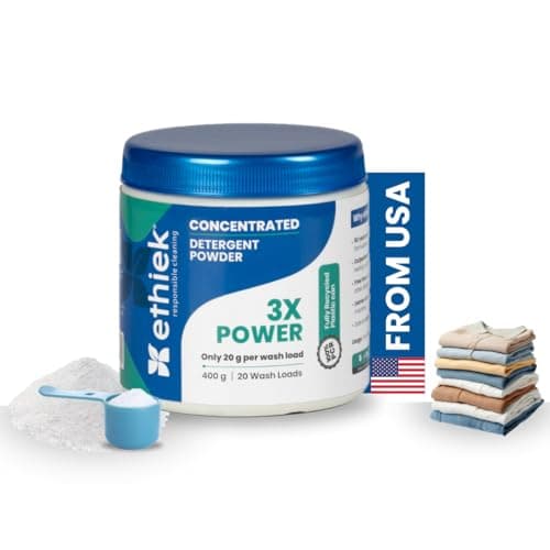 Ethiek Ultra Concentrated Matic Detergent Powder | 30% Lower Cost Per Wash vs Leading Matic Powders | Low dose Per Load 20g | Superior Stain Removal | Low Foam, For Front & Top Load Machines - 400 gms