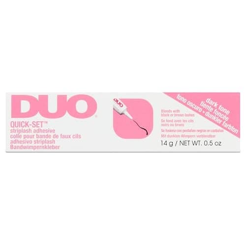 DUO QuickSet Strong Hold Eyelash Lash Glue Dark Tone Waterproof Fast Drying Strip Lash Adhesive for Black Brown Lashes 05 oz