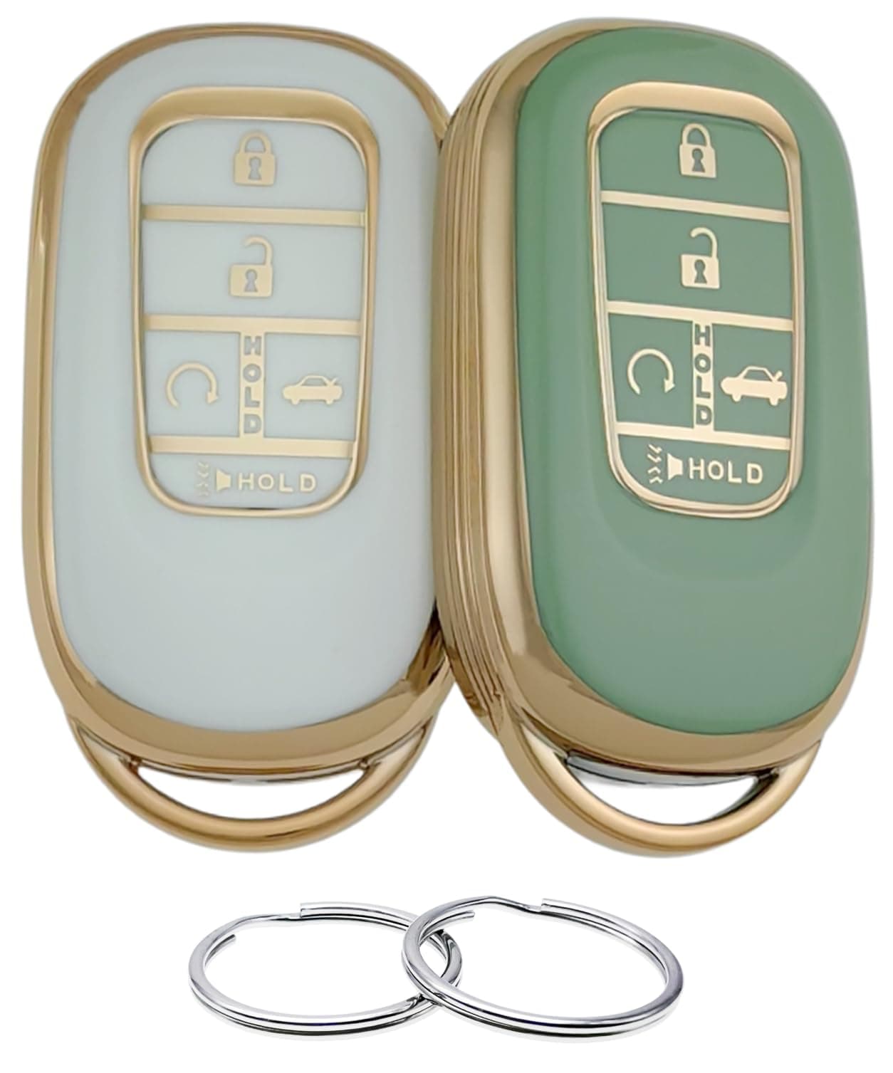 REPROTECTING TPU Key Fob Cover Compatible with 5 Buttons 20222025 Honda Accord Civic HRV CRV Pilot Sport SI EX EXL Touring GreenWhite