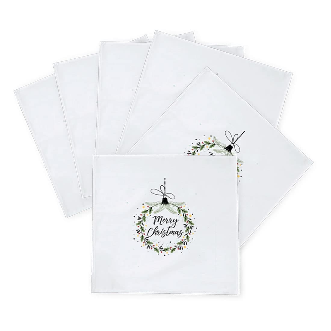 Kesri Gifts Christmas Gift Theme Tafta Silk Table Napkins 6 Pcs 10x 10 for Xmas Decoration Christmas OrnamentsChristmas Giftxmn21313