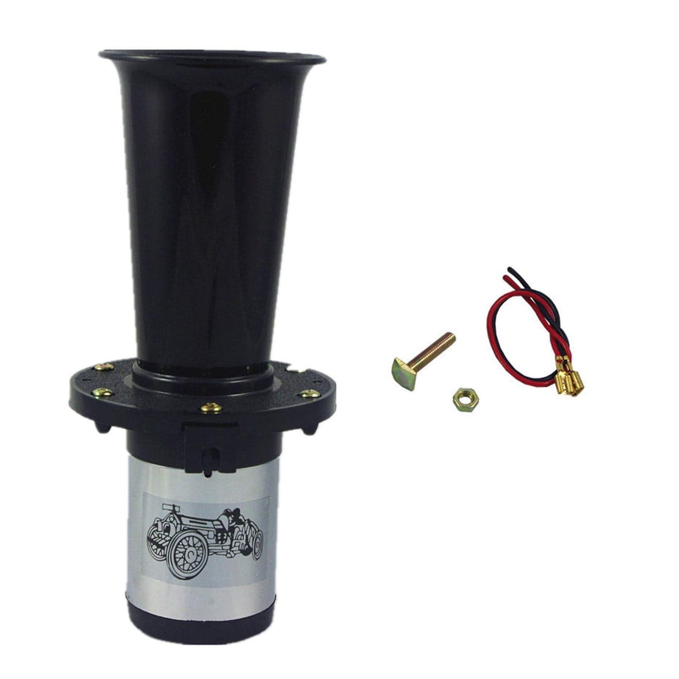 JDMSPEED New Black Ahooga Auto Car Truck Antique Vintage Style Horn for 12 Volt Old Fashion Car Trucks RVs Horn Hot Rod Klaxon 12V 110DB AHHOOOGAH OOGA Air Horn