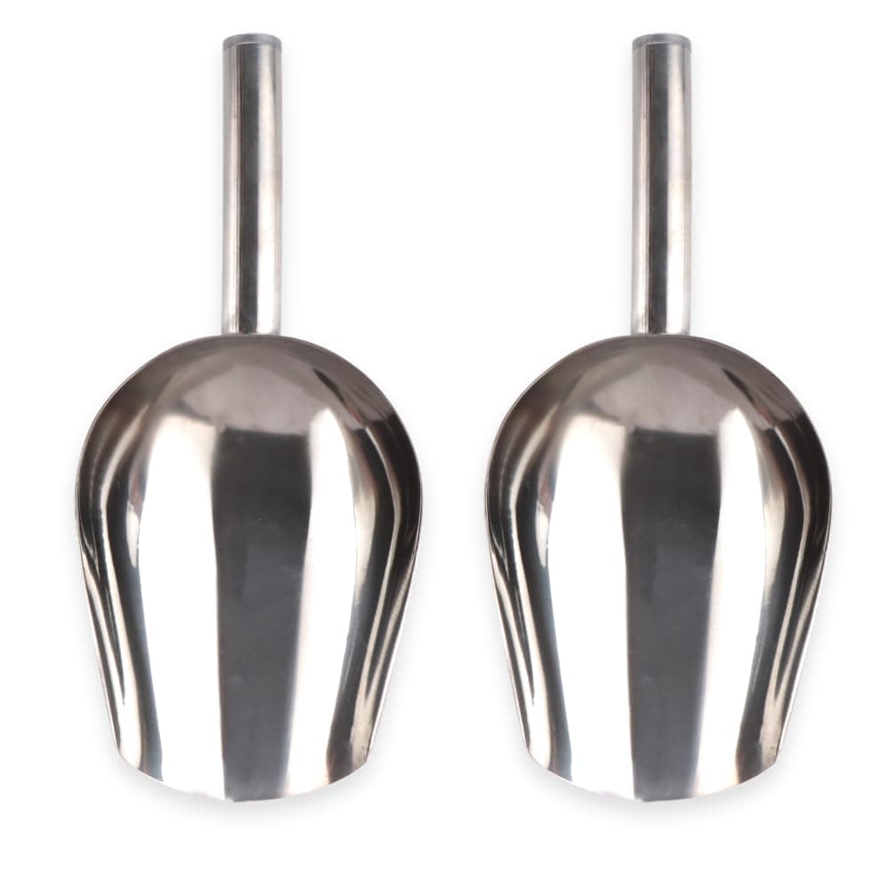 2 Pcs Dog Food Scoop Stainless Steel Feed Scooper for Home Pet Food 1 12 Cup 12Ounce