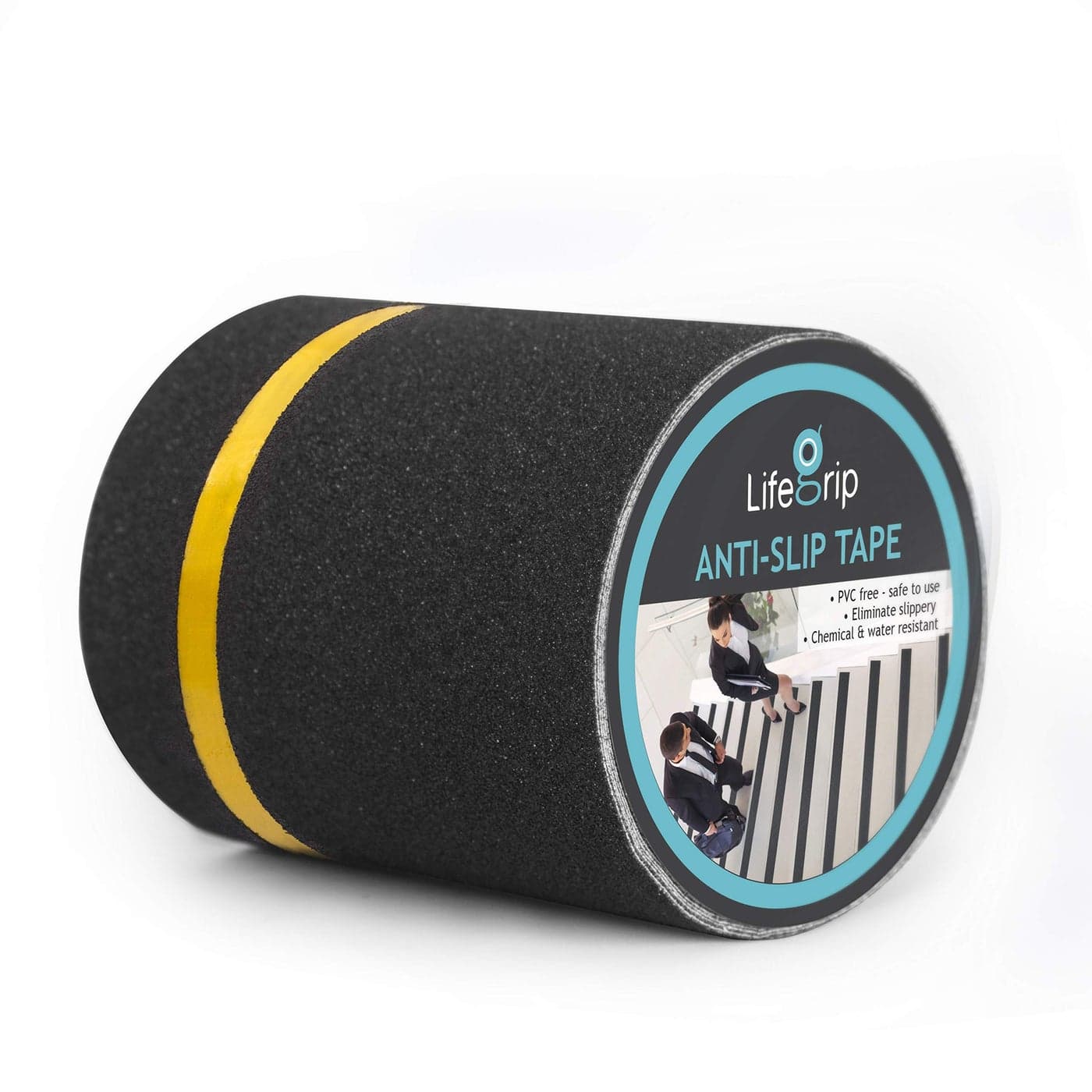 LifeGrip Anti Slip Traction Tape with Reflective Stripe 6 Inch x 33 Foot Best Grip Tape Grit Non Slip Outdoor Non Skid Treads High Traction Friction Abrasive Adhesive for Stairs Step 6 X33