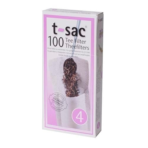 T-Sac Tea Filter Bags, Disposable Tea Infuser, Number 4-Size, 6 to 12-Cup Capacity, 100 Count