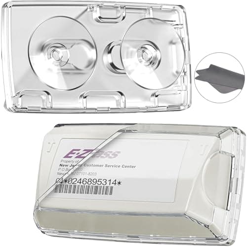 Caravista EZ Pass Holder EZ Pass Transponder with Strong Suction Cups Heat UV Resistant Toll Pass Holder for EZ Pass MiniiPass in Size 37 x 19 Inches Clear