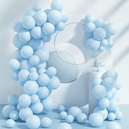 atorakushon Sky Blue Colour Pastel Latex Party Balloons 10 Inches for Home Decoration Happy Birthday Party Supplies Wedding Anniversary Office Party Purpose Pack of 50