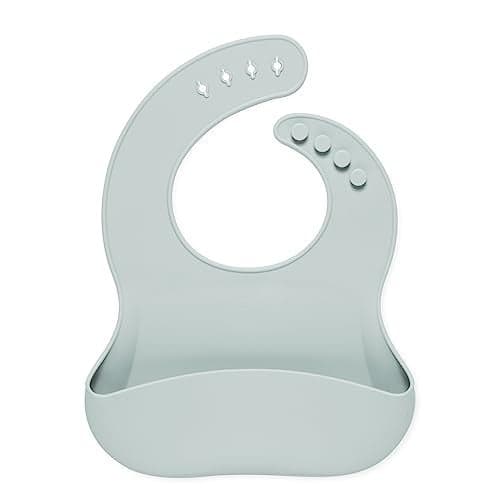 Simple Modern Silicone Bib for Babies Toddlers Lightweight and Durable Baby Bibs for Eating with Food Catcher Pocket Soft Silicone with Adjustable Fit Bennett Collection Sea Glass Sage