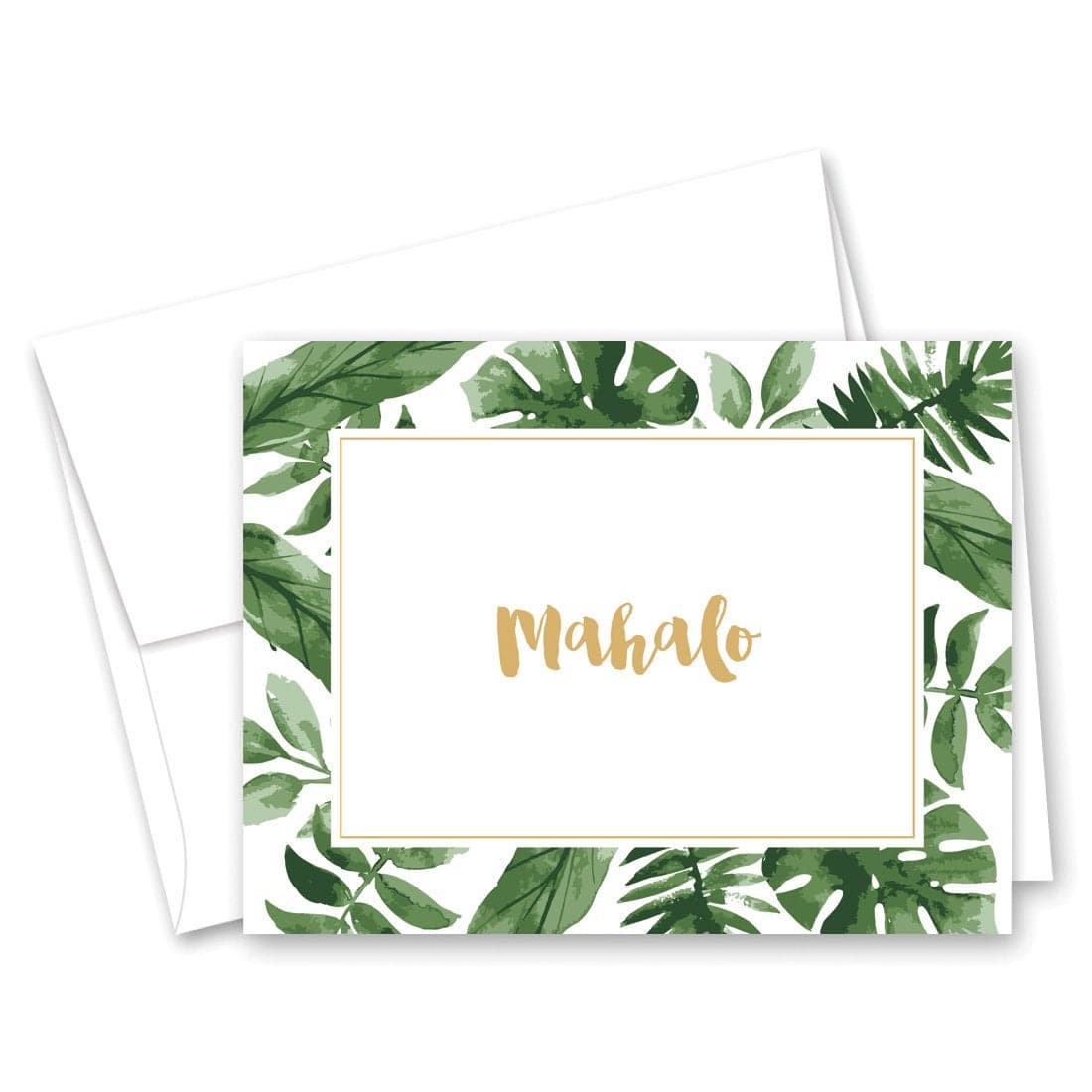 MyExpressioncom 50 cnt Watercolor Palm Leaves Hawaiian Mahalo Thank You Cards