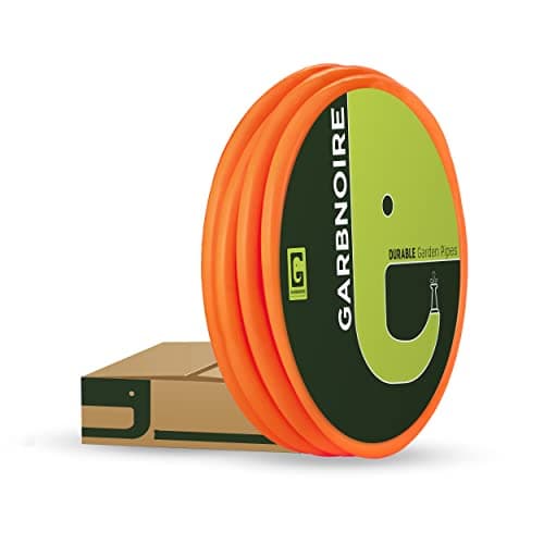 Garbnoire 10 Meter 16 Mm PVC Orange Water Pipe|Lightweight,Durable&Flexible|Hose with Accessories Like Hose Connector&Clamps|Watering Garden,Plants,Cleaning,Outdoor-Indoor Use(10 Meter(32.8 Feet))