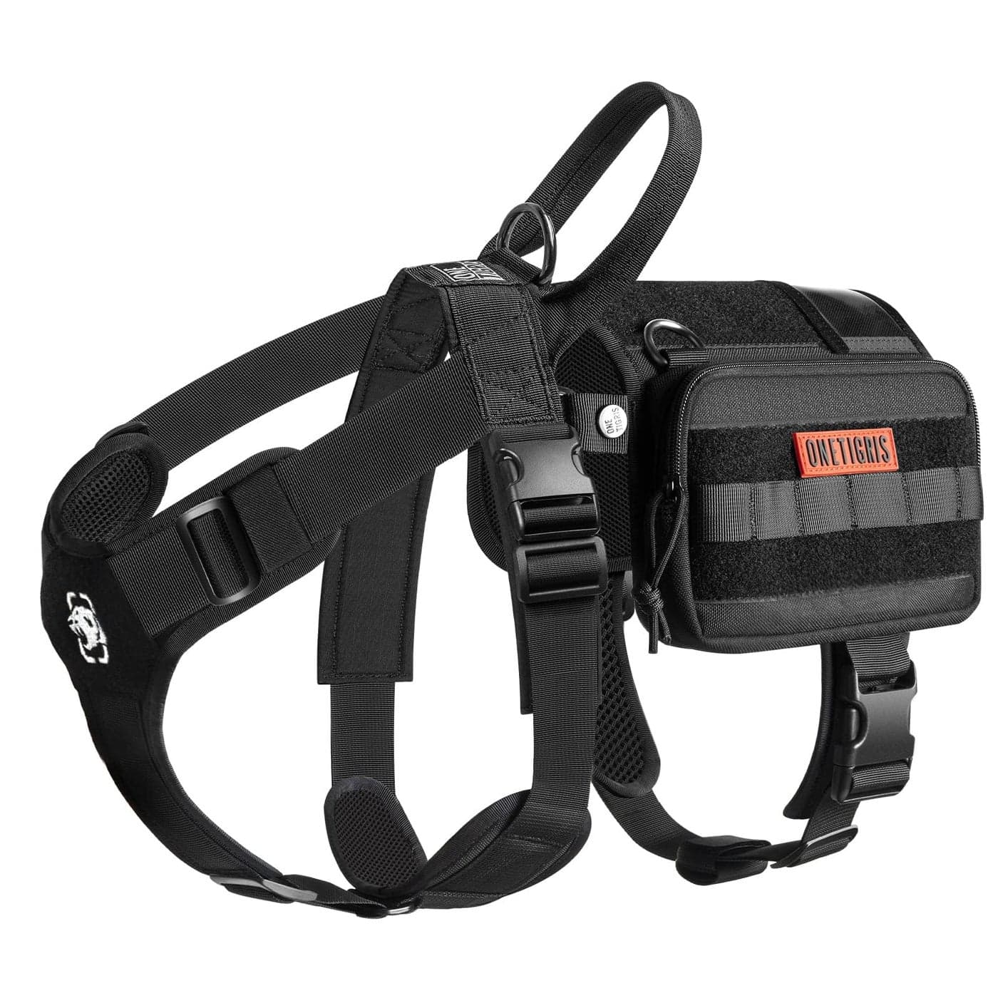OneTigris Service Dog Vest Harness Service Dog Cape Guardian Dog Backpack Harness with Pouches Dog Saddle Bag for Small Medium and Large Dogs Black Large