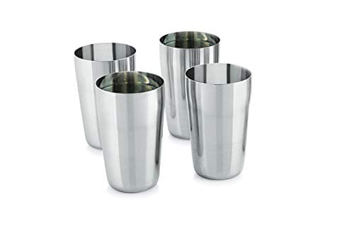 neelam Stainless Steel 7, 22 Gauge PRM ThumsUp Glass, 300 ml, Set of 12, Elegant and Durable Drinking Glass for Water, Juices, and Beverages, Ideal for Daily Use, Parties, Easy to Clean, Sliver