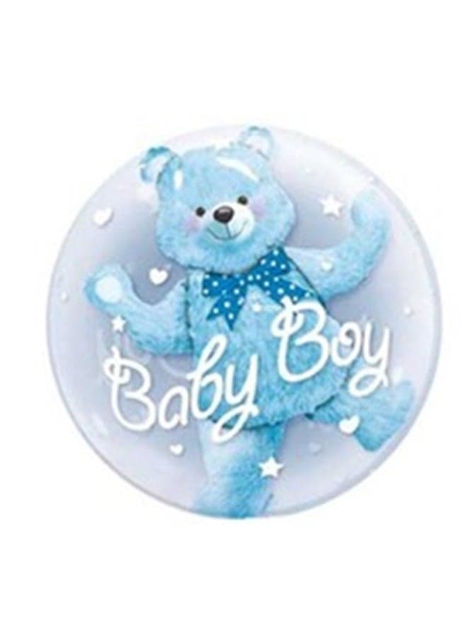 Baby Boy Bear Balloon 48cm,Teddy Bear Baby Shower Balloons - Baby Shower Decorations for Boys