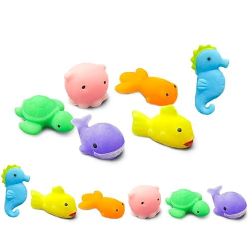 6 Pcs Ocean Sea Animals Mochi Squishy Toys Kawaii Squishies Small Mochi Squishy Toys for Kids Party Favors Marine Life Fidget Toys Bulk for Kids Prizes Goodie Bag Stuffers Squeeze Toys