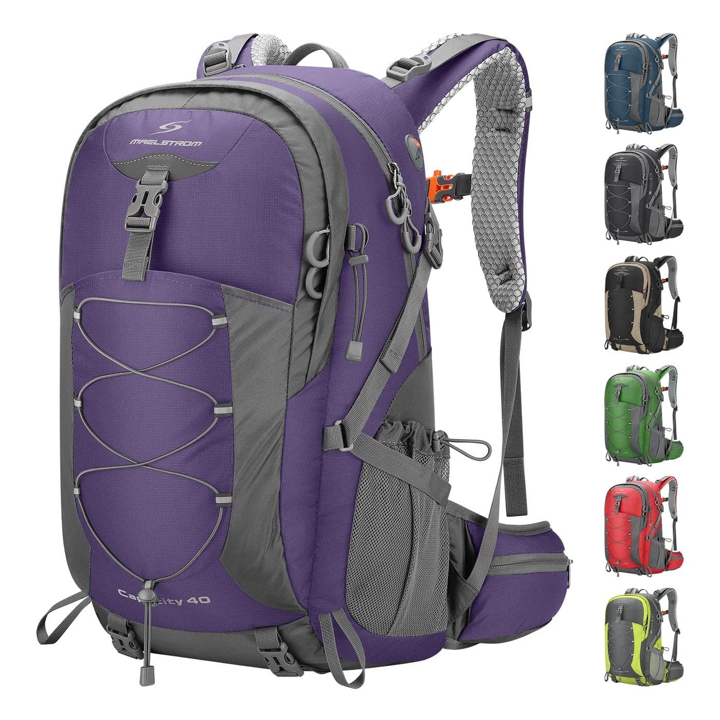 Maelstrom Hiking BackpackCamping Backpack40L Waterproof Hiking Daypack with Rain CoverLightweight Travel BackpackPurple