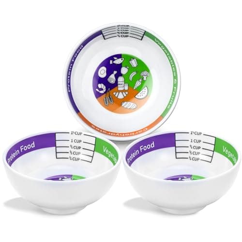 Yiyiring 3 Pcs Portion Control Bowl Bariatric Portion Measuring Bowls for Weight Loss Balanced Eating Diabetes Surgery Healthier Diets for Adults
