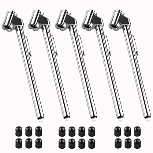 CZC AUTO Tire Pressure Gauge Heavy Duty Dual Head Mechanical Air Gauge Stainless Steel Stem for Car RV ATV Truck Motorcycle Bike, 10-120PSI (5 Pack)