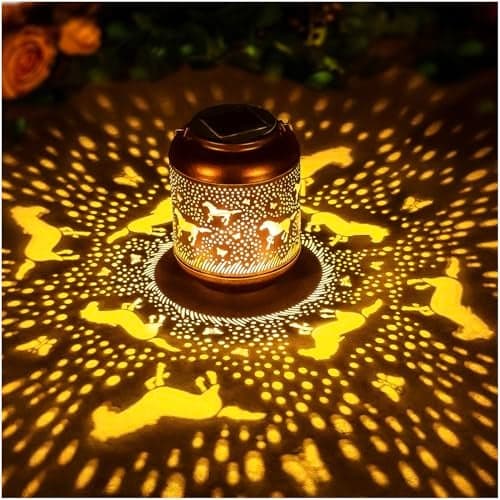 Horse Solar Lanterns Outdoor Waterproof Hanging Solar Lights Horse Gifts for Women Men Metal LED Decorative Light for Yard,Patio,Lawn,Tabletop,Pathway,Landscape,Garden Decor