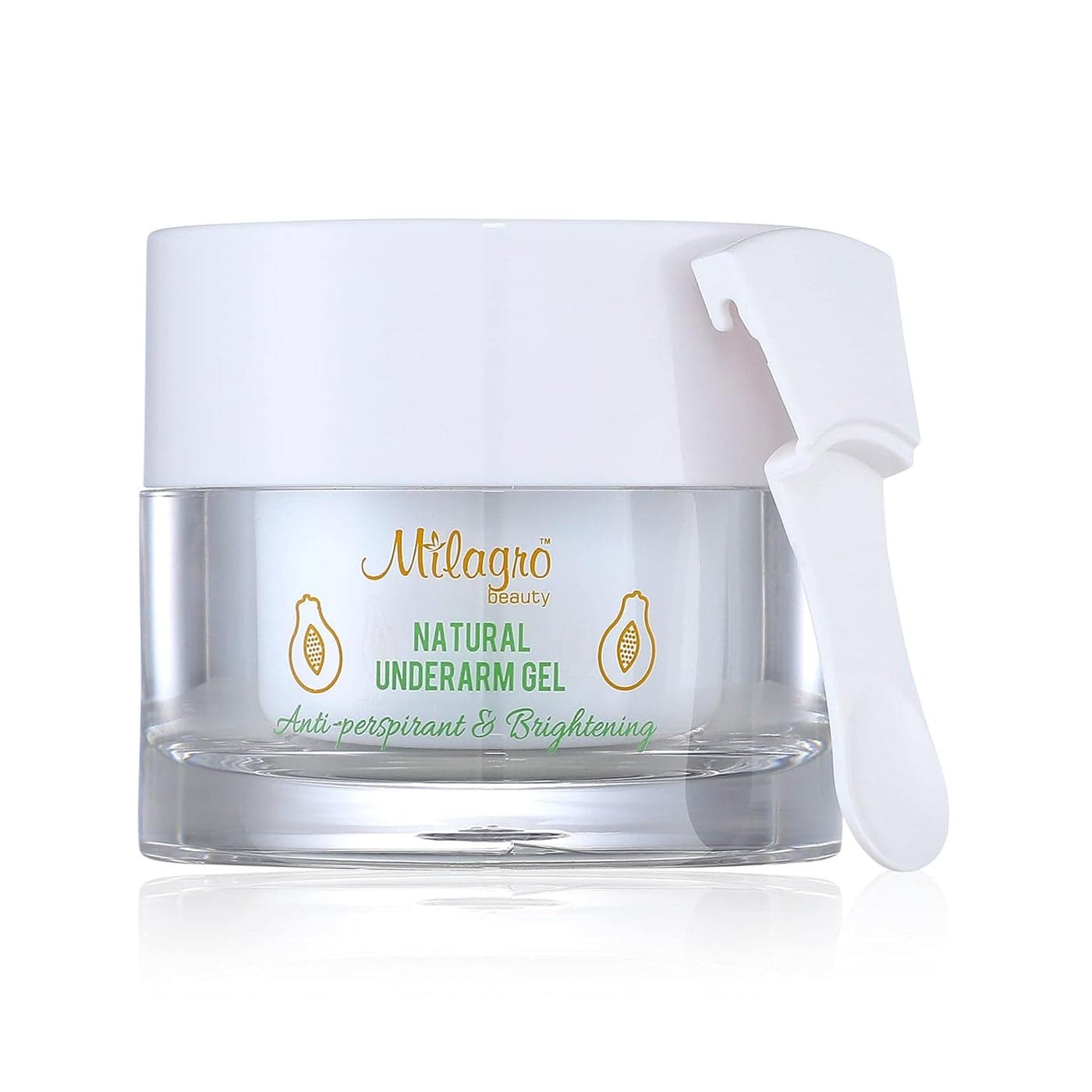Milagro Beauty Ayurvedic Underarm Gel Reduces Odour and Pigmentation Brightening Whitening Cream Dark Body Armpits Neck Knuckles Thighs Elbows Naturally exfoliates Safe For Baby knees Men Women 50g