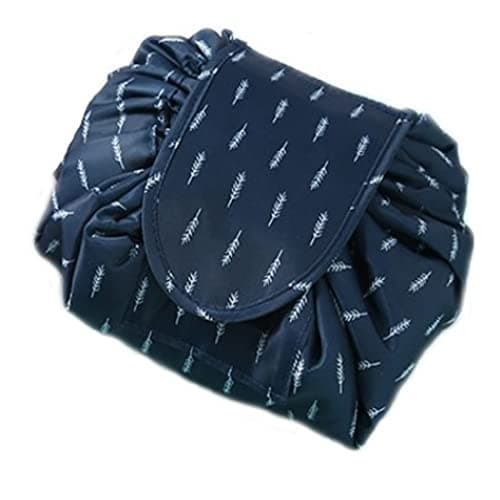 crownish Polyester Leaves 14 Cms Travel Cosmetic Pouch((Pack of 1)_Blue Leaf)