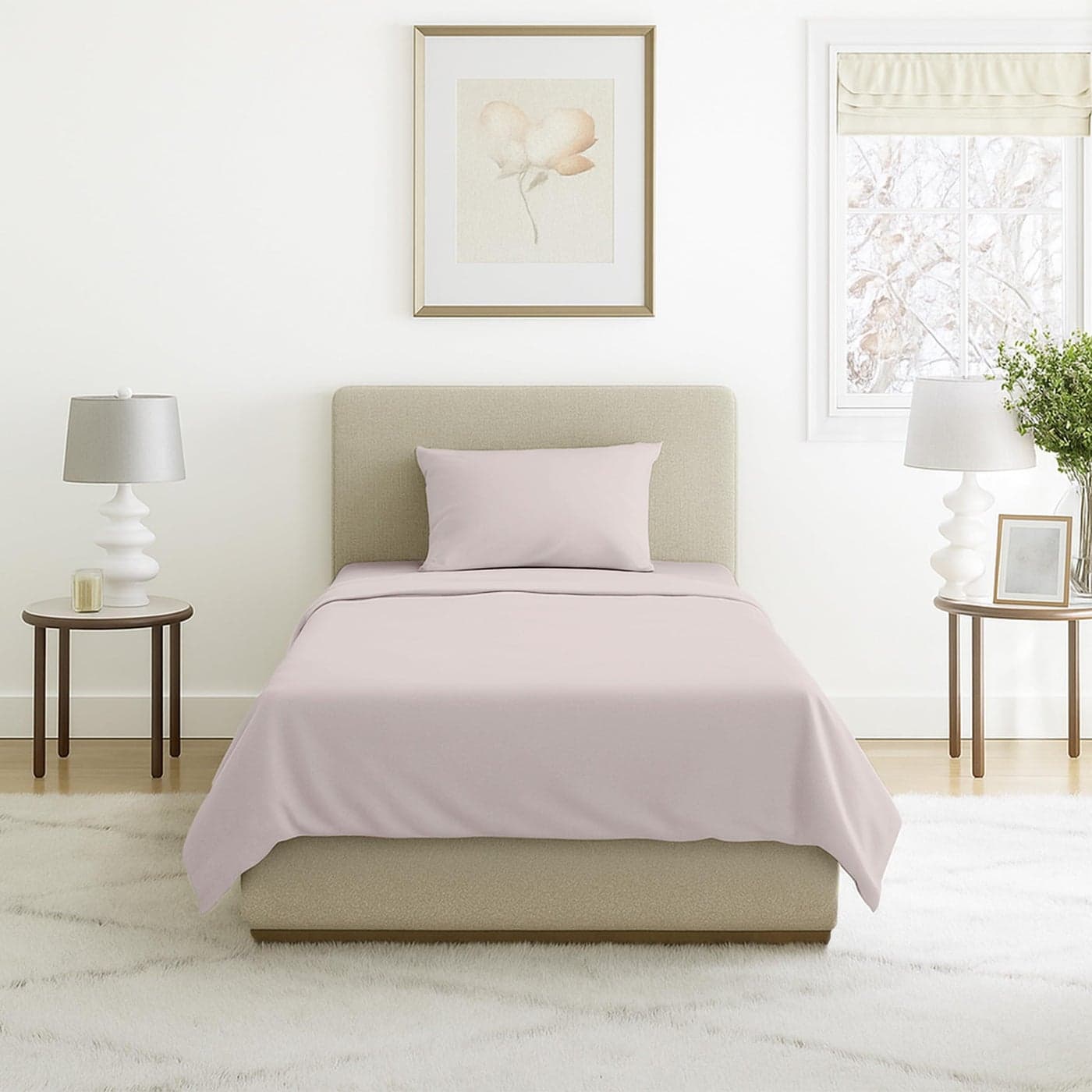 Bedford Home Series 1200 3 Piece Twin Sheet Set Beige