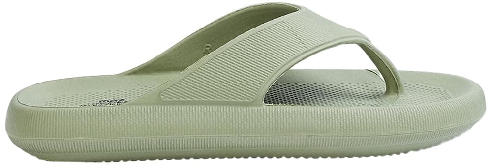 Max Women T-Strap Flip Flops(Green_36)
