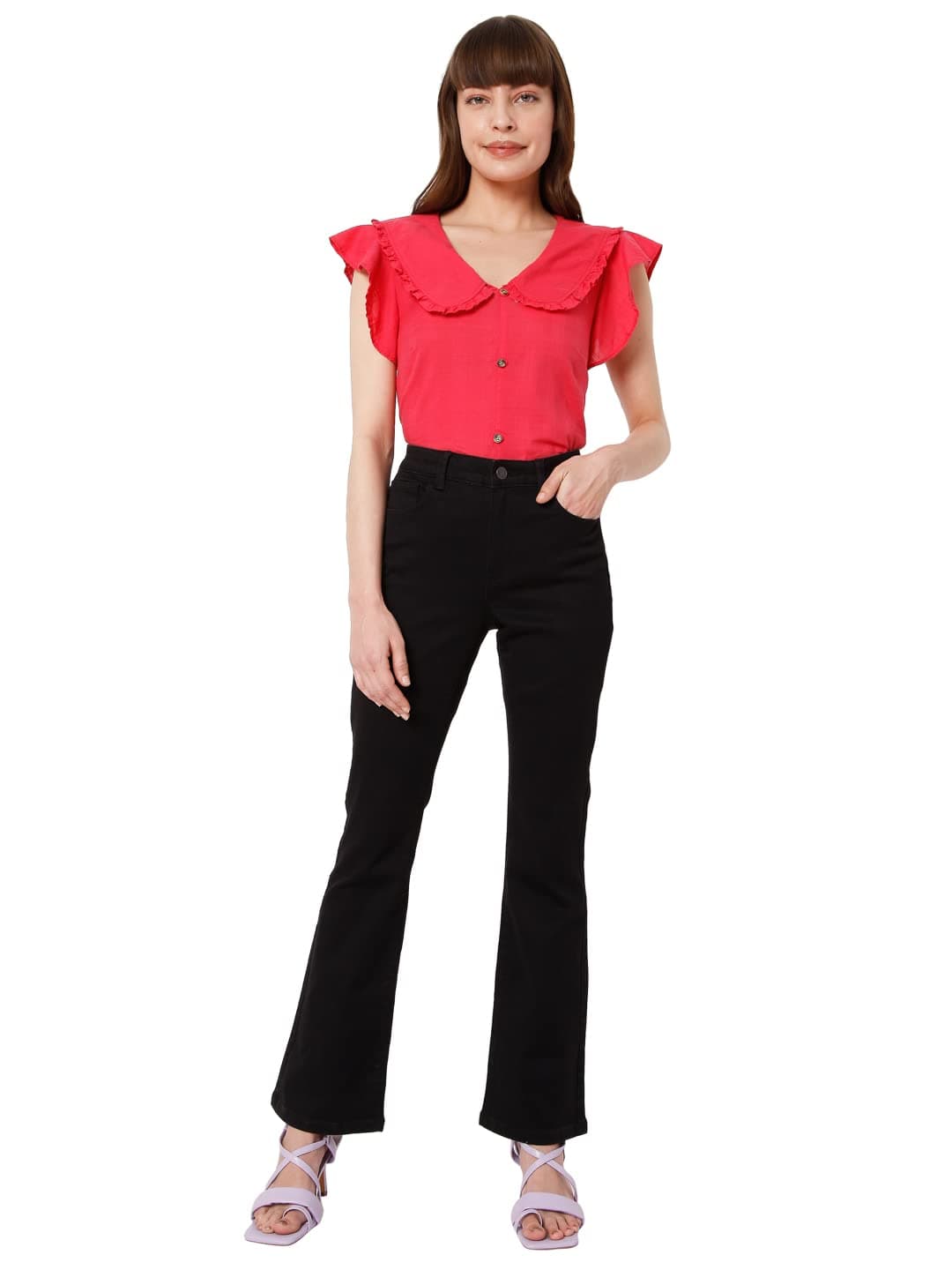 VERO MODA Women's Regular Mid Rise Jeans (10273124- Black_28)