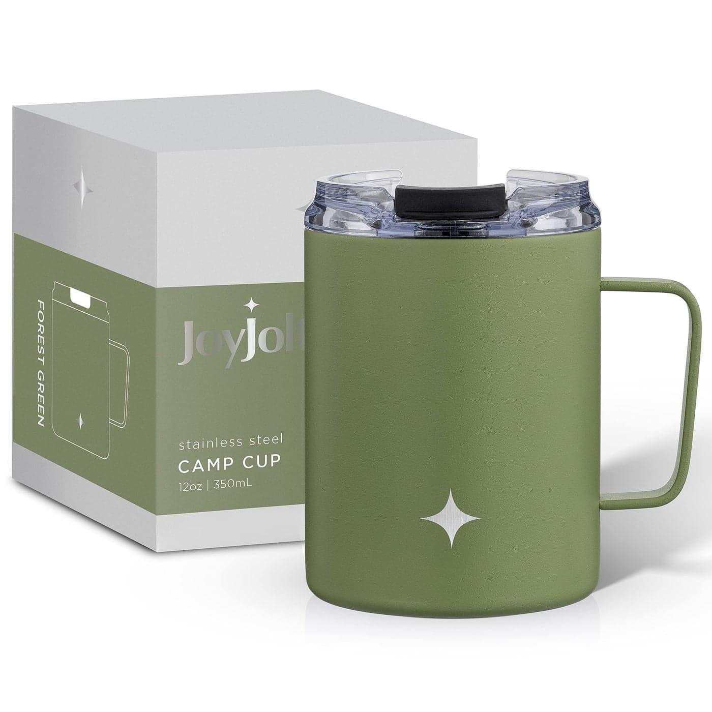 JoyJolt Triple Insulated Tumbler with Handle 12 oz Tumbler Cup with Lid Vacuum Sealed Copper Lined Double Wall Stainless Steel Tumblers Travel Mug with Lid Coffee Tumbler Smoothie Cup Tea Mug