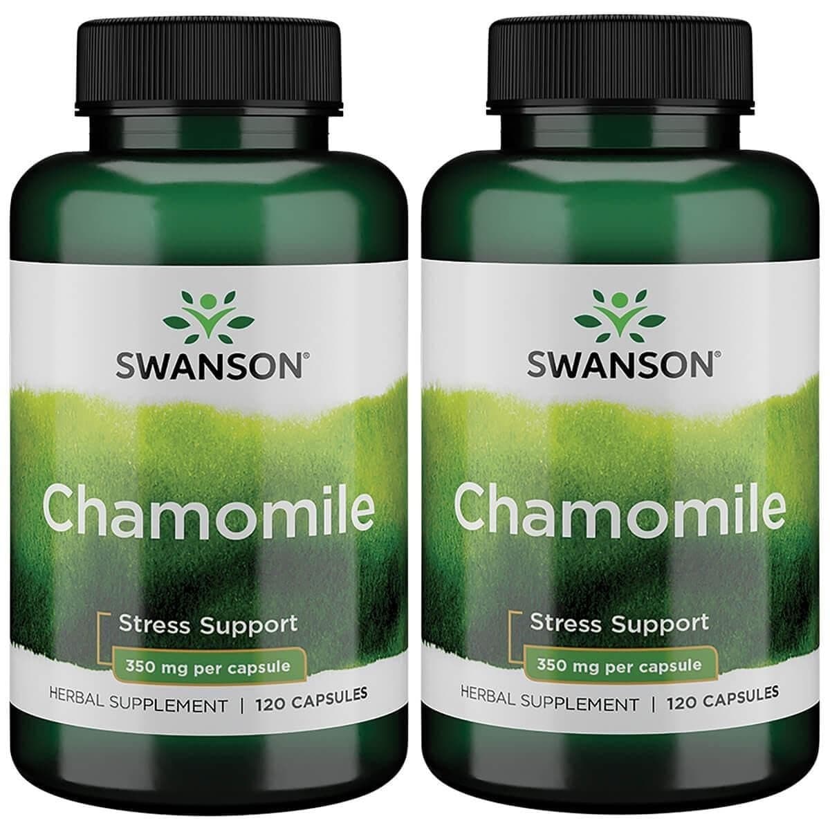 Chamomile Stress Support Made with German Chamomile Flower Herbal Supplement to Promote Stress Relaxation and Sleep Support Helps Easy Body and Mind 120 Capsules 2 Pack