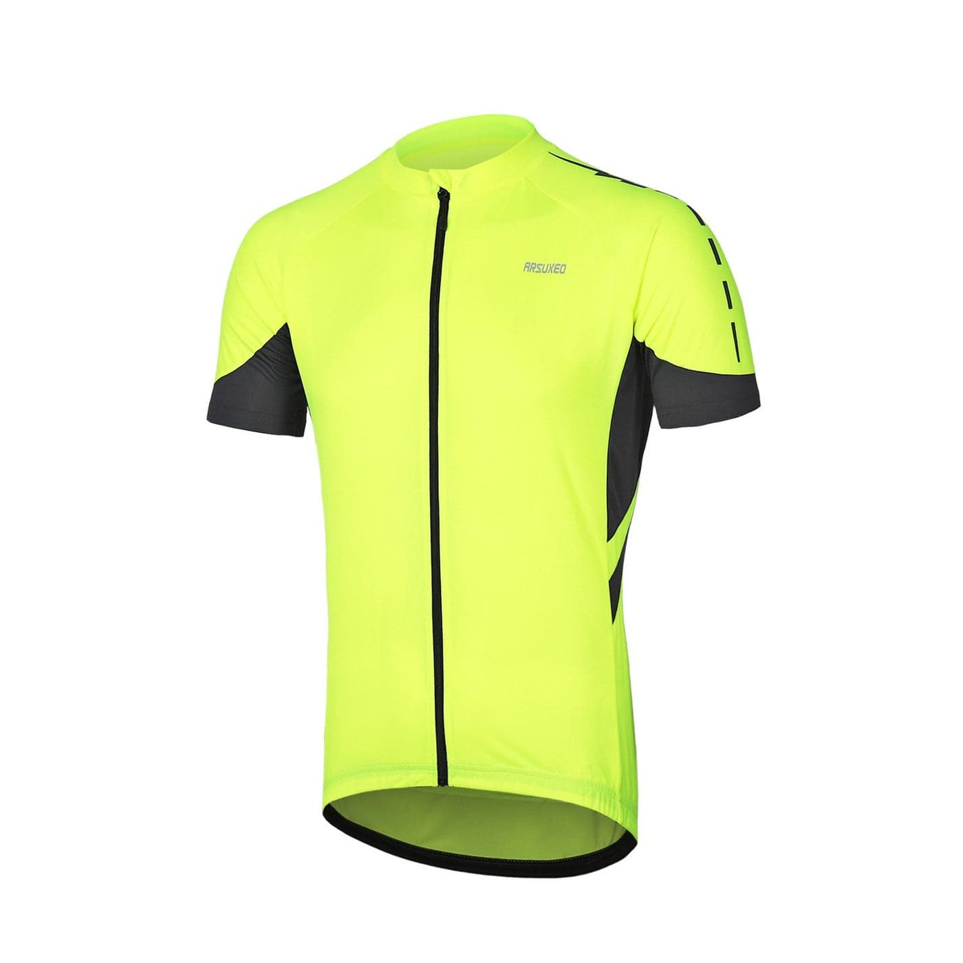 ARSUXEO Men's Short Sleeves Cycling Jersey Bicycle MTB Bike Shirt 636 Green Size M