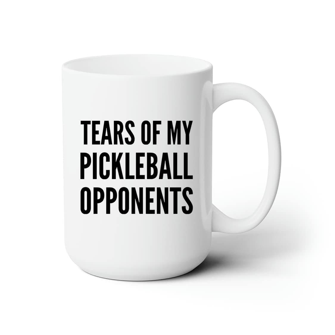 Panvola Tears of My Pickleball Opponents Sports Player Coffee Mug Ceramic Cup Novelty Drinkware 15 oz White