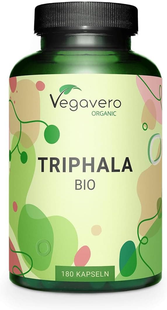 Vegavero Pure Triphala Powder Organic 1300 mg 180 Capsules 3 Month Supply NO Additives LabTested Ayurveda Products Gut Health Supplements Immune System Booster Vegan