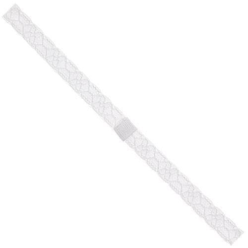 Wee Ones Baby Girls' Add-A-Bow Band Single Narrow Lace 1/2", White, 6-24 Months