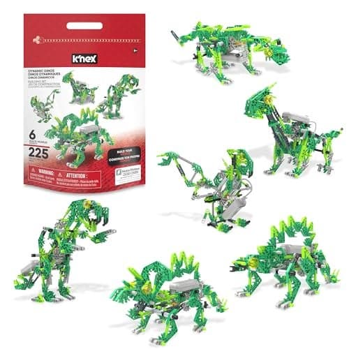 KNEX Dynamic Dinos 6in1 Building Set STEM Building Kit Kid Construction Creative Play Toy Ages 8