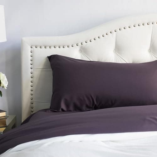 PeachSkinSheets Cooling Bed Sheets for Hot Sleepers - Ultra-Soft Breathable Peachskin Performance Fabric™, Moisture-Wicking, Deep Pocket Sheet Set, Oeko-TEX®, (King Size, Eggplant)