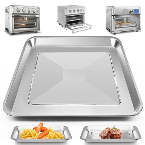 Air Fryer Tray Replacement for Cuisinart TOA-60 TOA-65 TOA-70 Toaster Air Fryer Convection Oven, 12.4 * 11''Mesh Air Fryer Steel Basket Wire Rack Accessories Parts, Dishwasher Safe